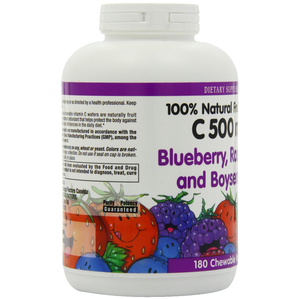 Natural Factors Vitamin C Blueberry Raspberry Boysenberry Chewables