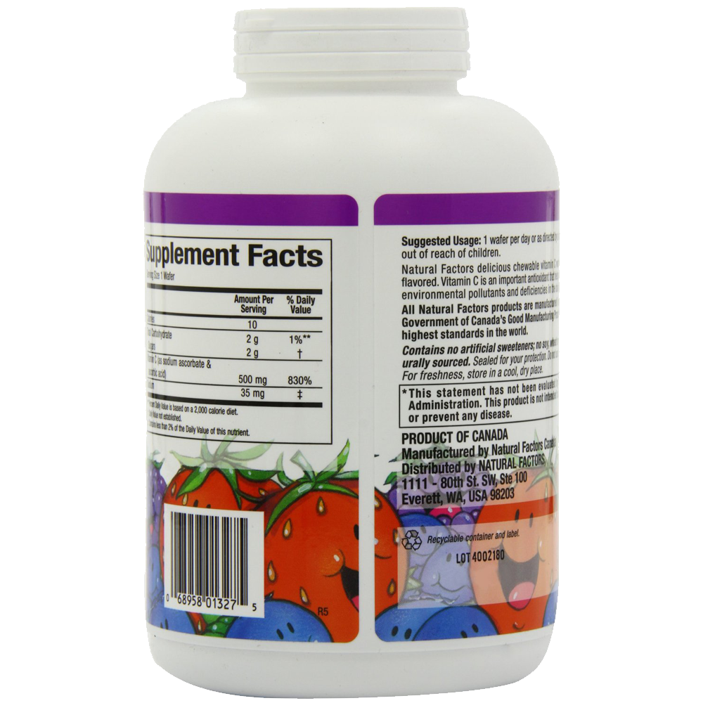 Natural Factors Vitamin C Blueberry Raspberry Boysenberry Chewables