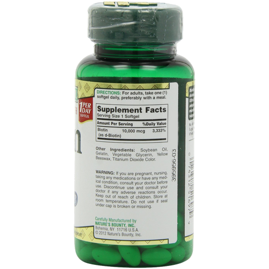 Nature's Bounty Biotin 10000 MCG Softgels 120 Count